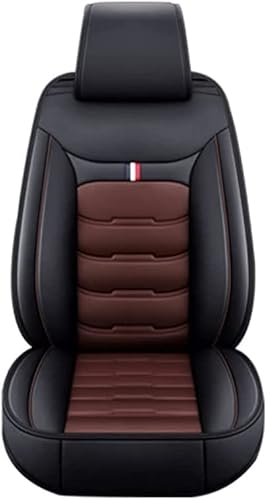HAIYUN Leder Autositzbezüge-Set für Nissan MICRA V (K14) Hatchback 2016-2020, Airbag Kompatibel, Wasserdicht, Vordersitze Rückbank Sitzbezügesets,Black-Coffee von HAIYUN