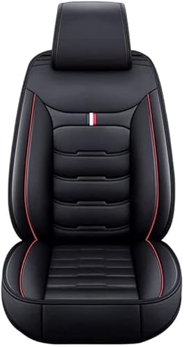 HAIYUN Leder Autositzbezüge-Set für Nissan Pulsar Visia/Pulsar Acenta/N-Connecta/N-Vision/Tekna 2014-2019, Airbag Kompatibel, Wasserdicht, Vordersitze Rückbank Sitzbezügesets,Black-Red von HAIYUN