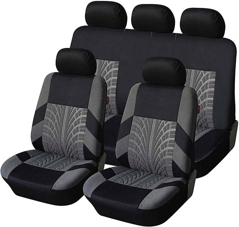 HALEUP Sitzbezüge Auto Set für Daihatsu Sirion (2002-2005), Autositzbezüge Vordersitzbezüge Rücksitzbezüge Stoff Sitzbezug Sitzschoner Auto Innenraum Zubehör, C-Grey von HALEUP