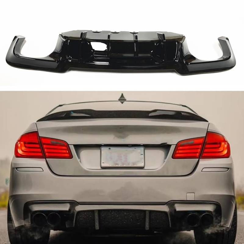 für BMW F10 F11 528 535 540 M-Tech 2011-2016 Auto Heckdiffusor ABS-Material Heckstoßstange Diffusor Untere Stoßstange Lip Spoiler Heckschürzen Heckspoiler,normal-Glossy Black von HALEUP