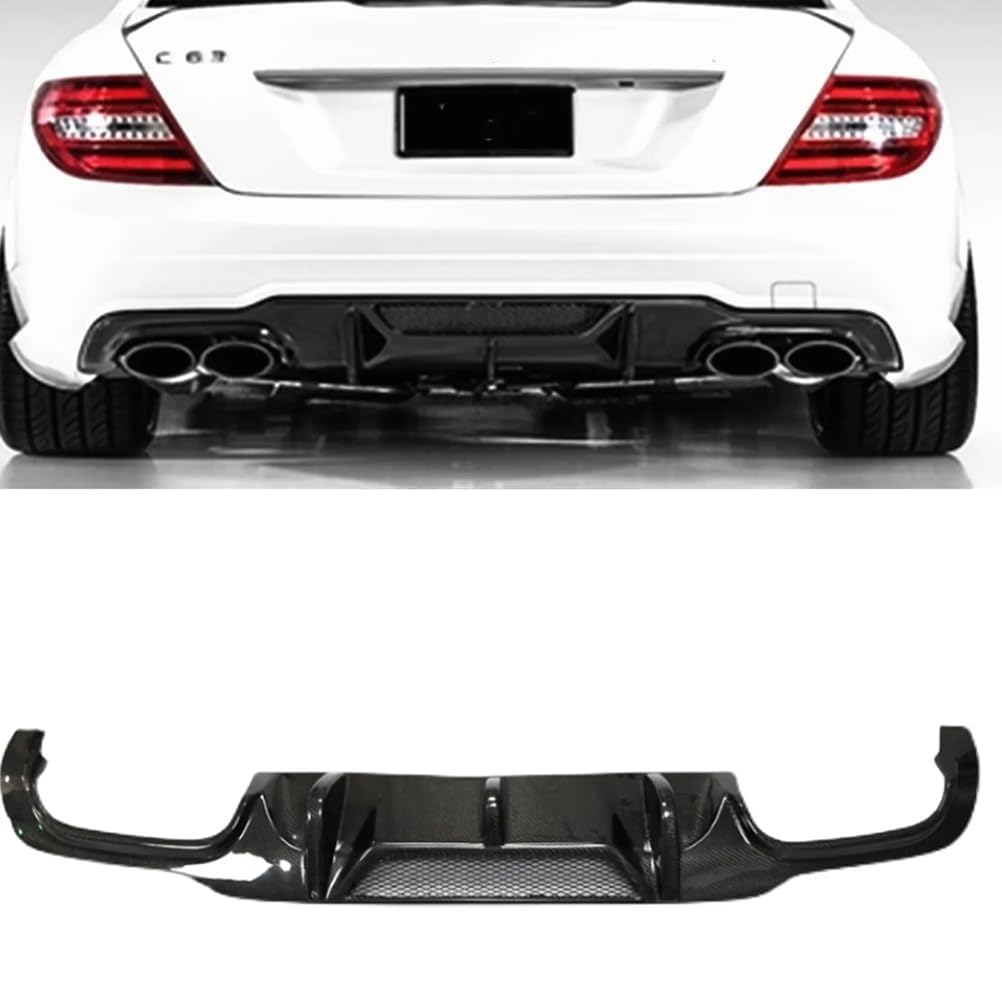 HALEUP für Benz W204 C63 AMG 2012 2013 2014 2015 Auto Heckdiffusor ABS-Material Heckstoßstange Diffusor Untere Stoßstange Lip Spoiler Heckschürzen Heckspoiler von HALEUP