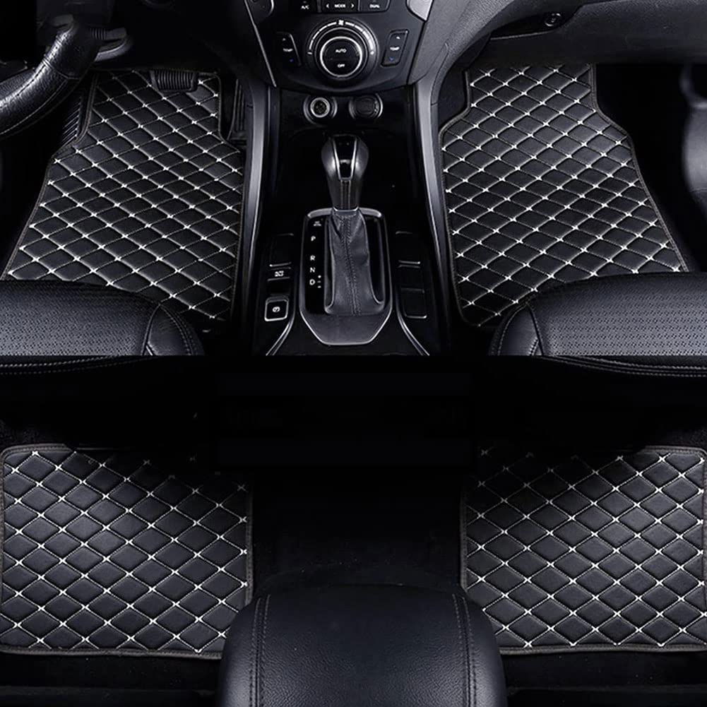 4 Stück Auto Benutzerdefinierte Leder Fußmatten für Audi S3 Convertible 2002-2020, Allwetter Wasserdicht Anti Rutsch Tragen Autoteppiche Innenraum Zubehör Ohne Geruch,F/BLACKBEIGE von HALOUJQK
