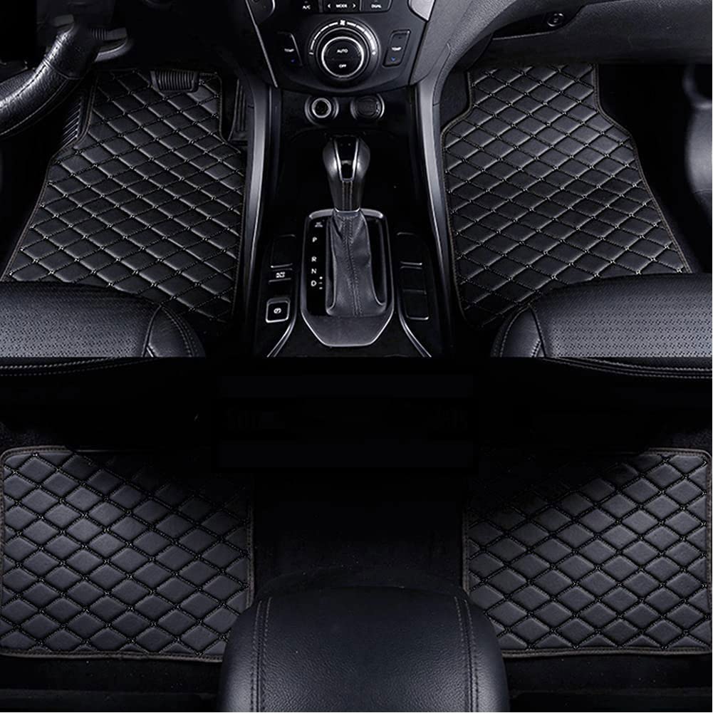 4 Stück Auto Benutzerdefinierte Leder Fußmatten für Audi S7 2013-2023, Allwetter Wasserdicht Anti Rutsch Tragen Autoteppiche Innenraum Zubehör Ohne Geruch,G/BLACK von HALOUJQK