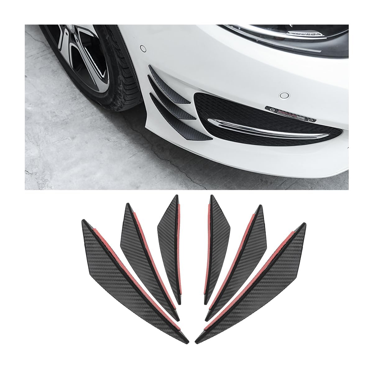 Auto-Spoiler Canards Kit für Cadillac CT5 2020-2023, Auto Frontstoßstange Lippe Splitter, Auto Stoßstange Fin Canard Splitter Diffusor, Auto Zubehör,B-Carbon Fiber von HALOUJQK