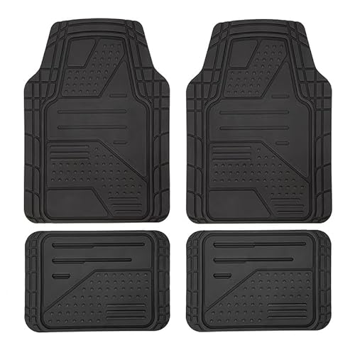 Maßgeschneiderte Auto-Gummi-Fußmatten, für Hyundai i30 2007-2009 Perfekte Passform und Schutz für Ihren Fahrzeugboden, Schützen Boden Zubehör,A-BLACK von HALOUJQK