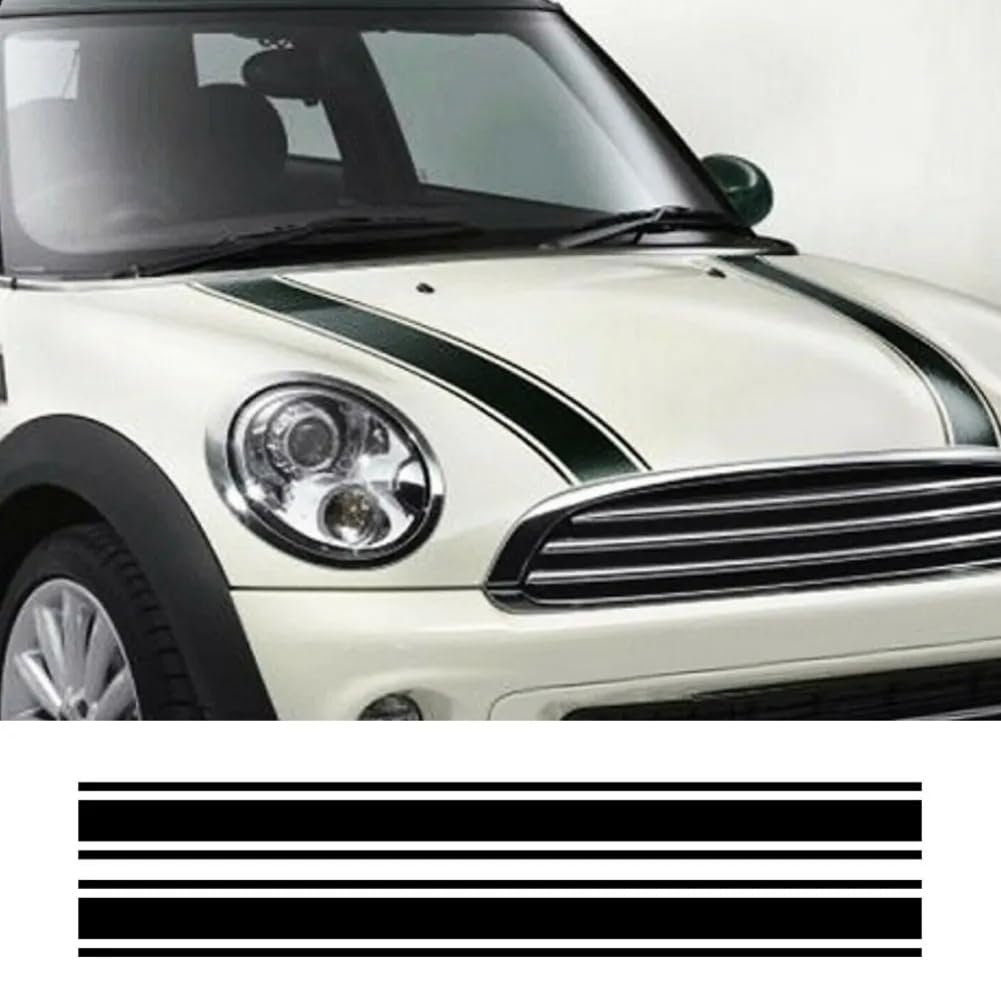 2pcs, für Mini Cooper Motorhaube Aufkleber Vinyl Grafik Aufkleber Aufkleber Aufkleber Racing Tu-8818 von HALOYWB