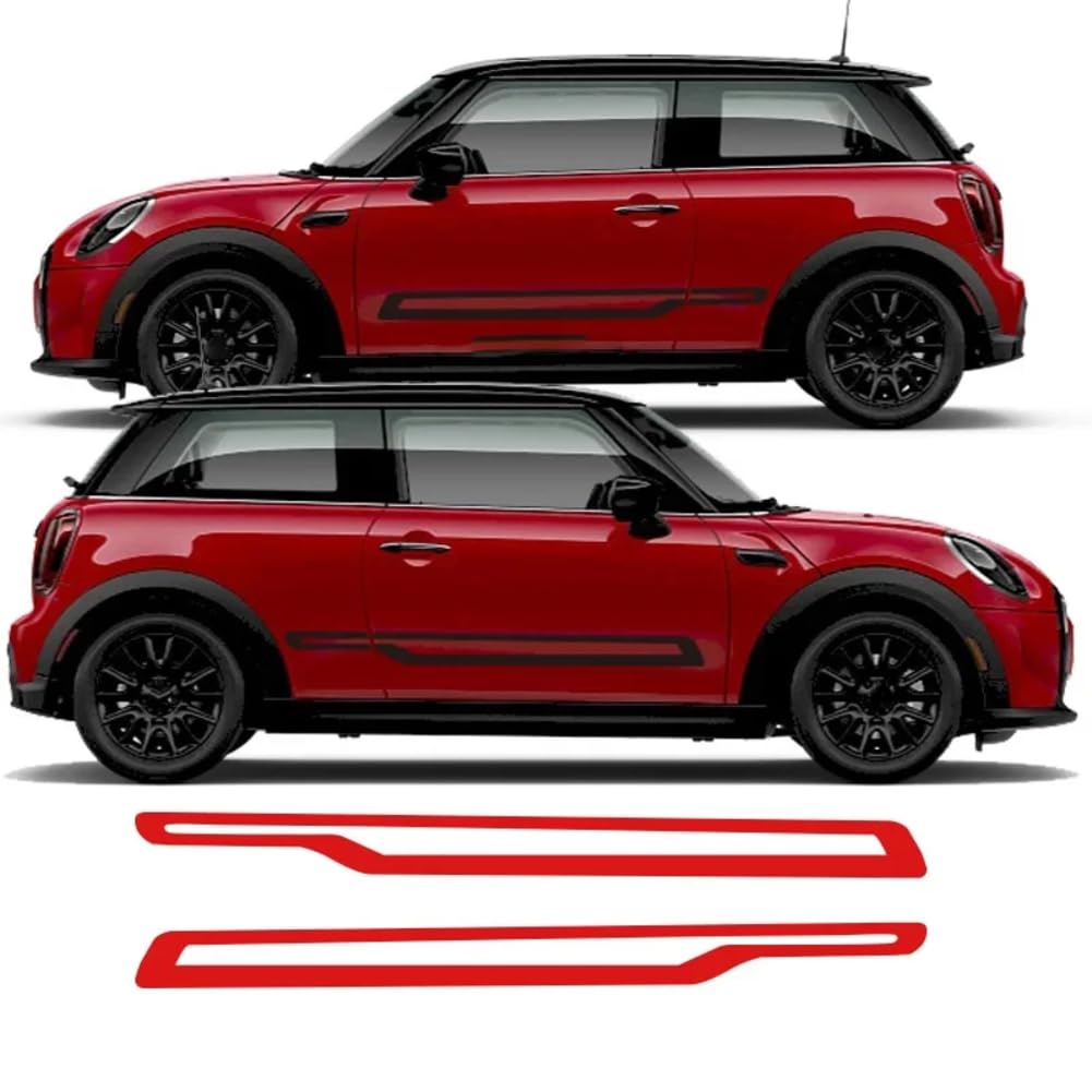 Auto Aufkleber Rally Line Motorhaube Motorabdeckung Seitenstreifen Aufkleber, für Mini John Cooper S F55 F56 F57 JCW 2021 Zubehör von HALOYWB