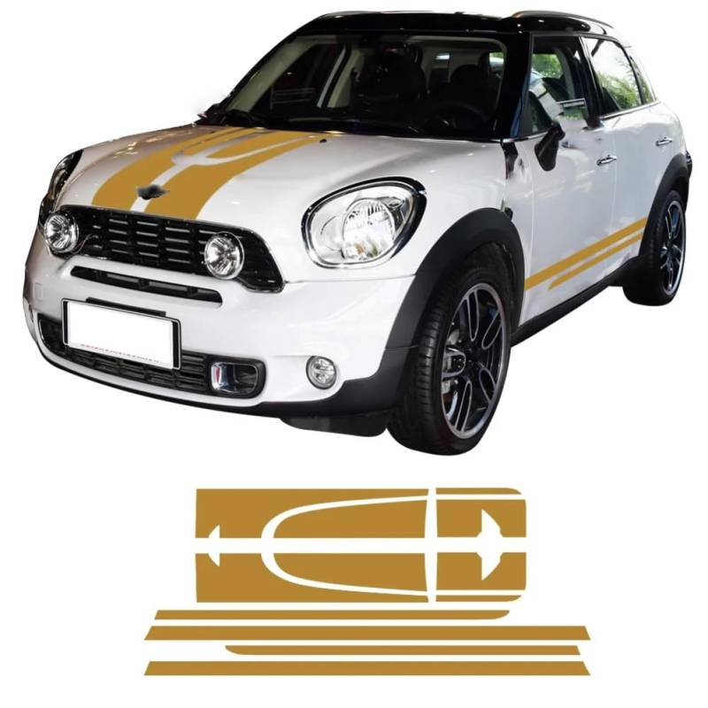 Auto Motorhaube Motorabdeckung Kofferraum Heck Body Kit Aufkleber Seite Streifen Aufkleber, für Mini Cooper Countryman R60 2010-2014 JCW Zubehör von HALOYWB