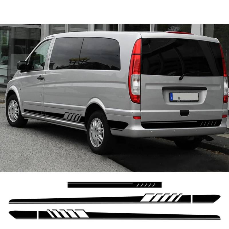 Autoaufkleber, für Mercedes Benz Vito V Klasse Viano W638 W639 W447 Marco Polo EQV Camper Van Vinyl Aufkleber Tuning 3Pcs Zubehör von HALOYWB