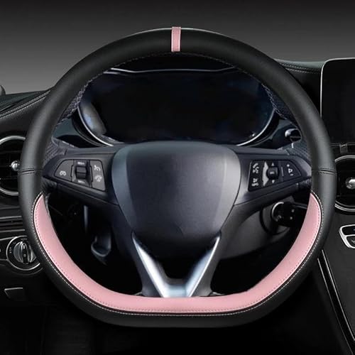 D Form Leder Auto Lenkrad Abdeckung Für Opel Für Astra Für Corsa Für Combo Für Mokka Für Grandland X Für Insignia Für CT Lenkradschoner Lenkradbezug(Pink) von HAMFISTB