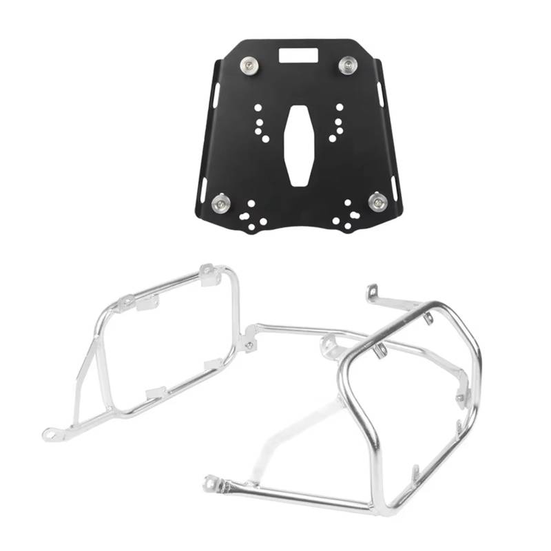 Gepäckauflage Für CFMOTO Für MT450 Für 450MT Für 450 MT 2024 2025 Motorrad Edelstahl Halterung Fall Gepäck Rack Gepäckregal(Silver One Set) von HAMFISTB