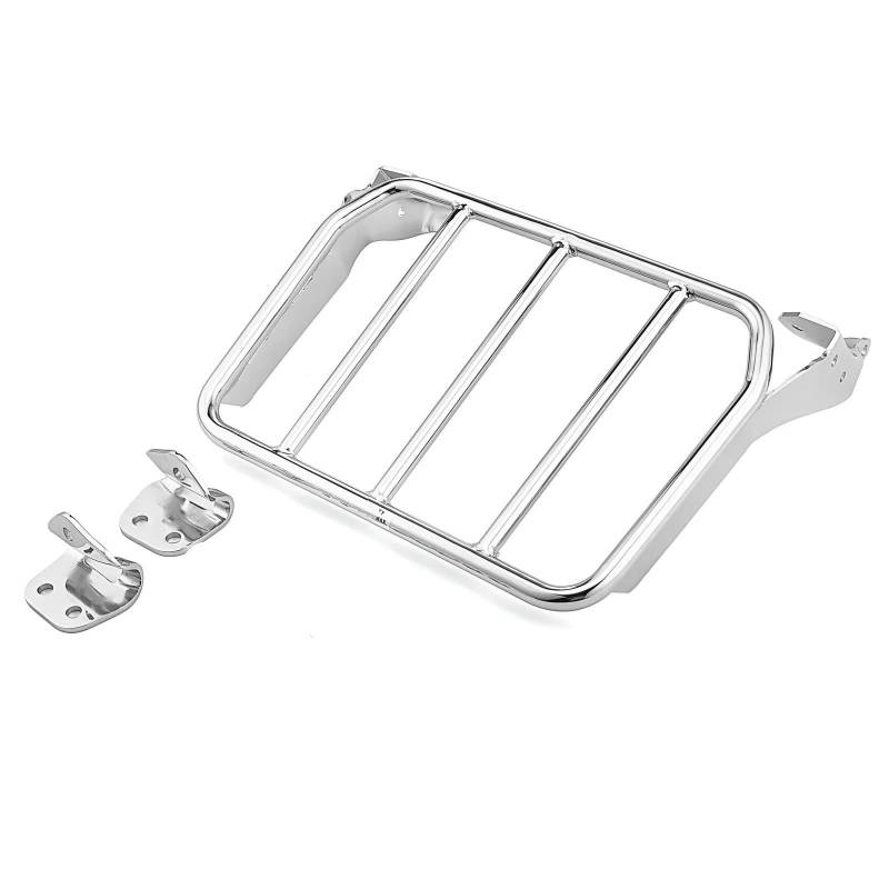 Gepäckauflage Für Softail Für Breakout Für Fat Boy Für FLFB Für FLFBS Für FXBR Für FXBRS 2018-2024 Motorrad Gepäck Rack Halterung Gepäckregal(Chrome) von HAMFISTB