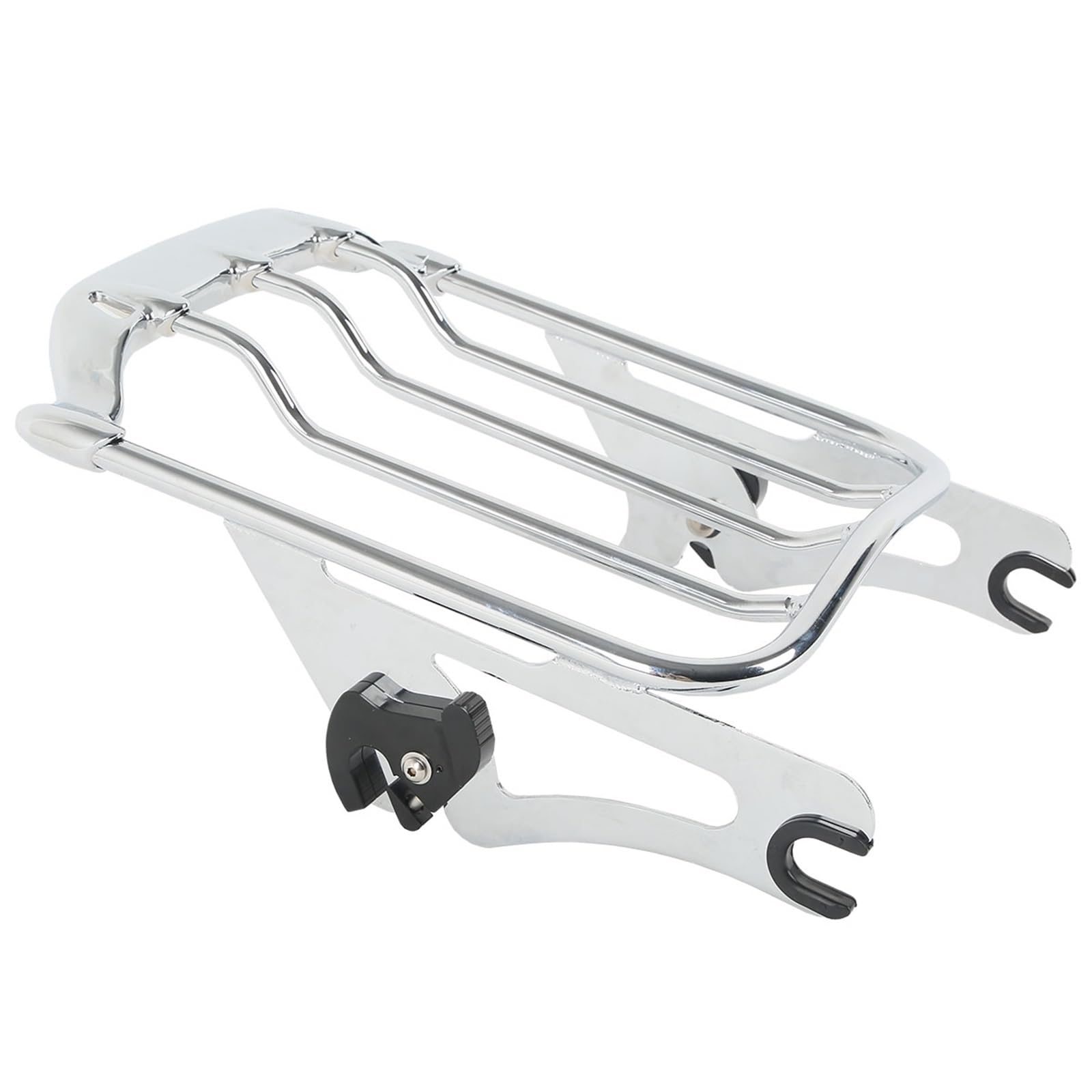 Gepäckauflage Für Touring Für Road King Für Straße Für Electra Glide 2009-2022 Motorrad Zwei Up Abnehmbare Gepäckträger Gepäckregal(Chrome) von HAMFISTB