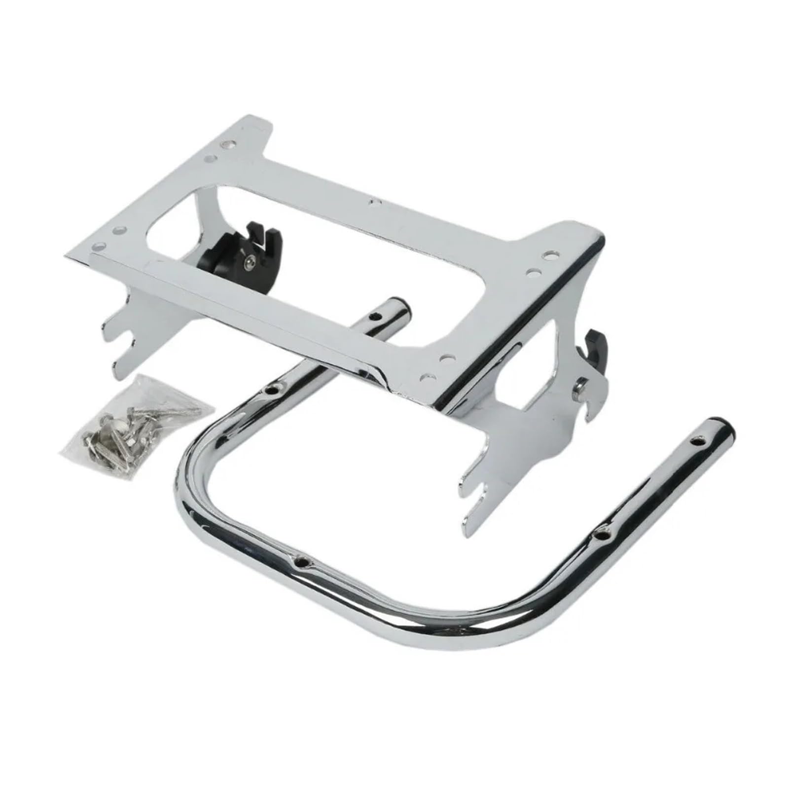 Gepäckauflage Für Touring Für Tour Pak Pack Für Road King Für Street Glide 1997-2008 Motorrad Abnehmbare Halterung Gepäckträger Gepäckregal(Chrome) von HAMFISTB