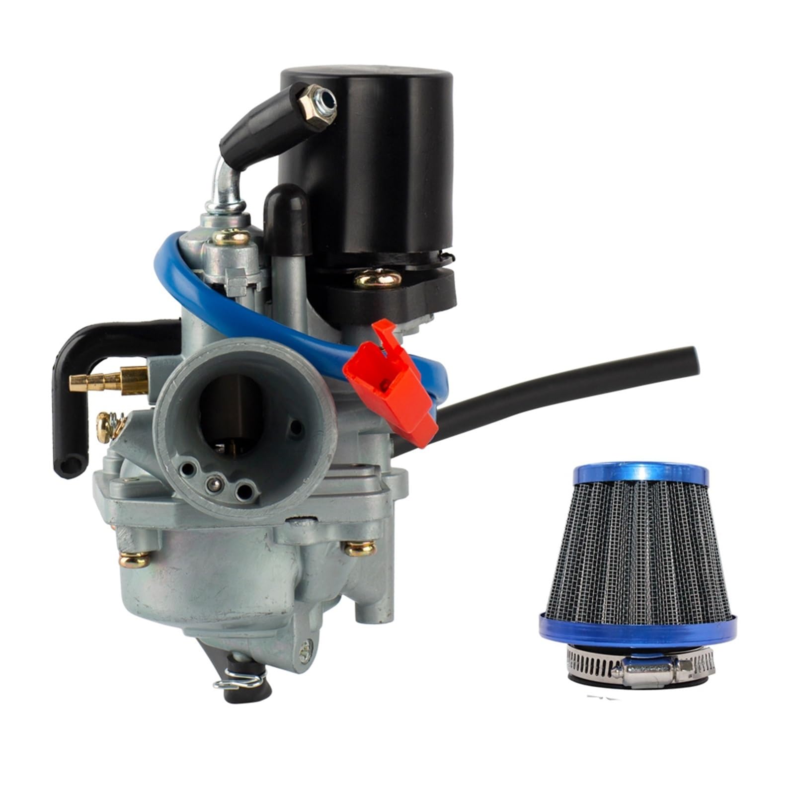 Vergaser Kit Für Für Jog 50cc 90cc Für JOG90 Moped 2 Hub 1E40QMB 1PE40QMB 1E50QMG E-TON Mit Luftfilter Motorrad 19mm Vergaser Motor Vergaser(Blue Set) von HAMFISTB