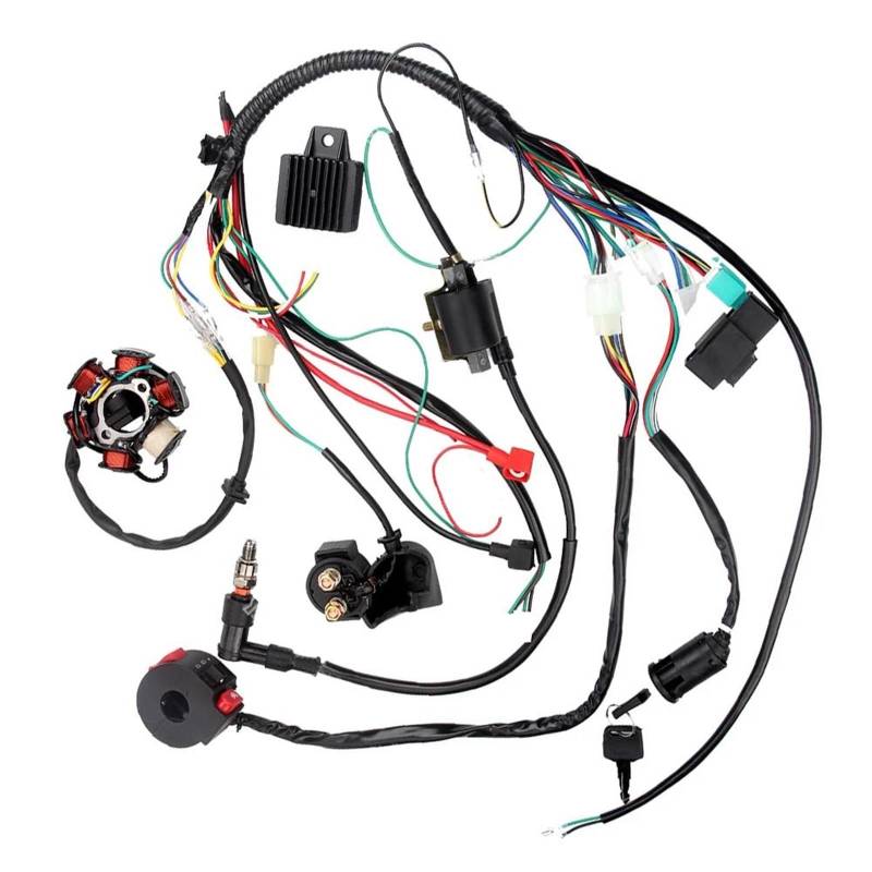 Zündungen Für 50cc 70cc 90cc 110cc 125cc Chinesische Elektrostarter Quads Elektrik Kabelbaum CDI Stator 6 Spule Kit Zündspule von HAMFISTB