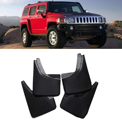 4 Stück Auto Schmutzfänger für Hummer H3 H3T 2006~2010, Vorne und Hinten Spritzschutz Spritzfest Dekoration Auto Styling Zubehö von HAMOM