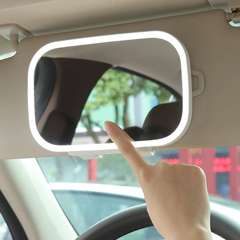 Auto Kosmetikspiegel, Spiegel Sonnenblende Auto Wiederaufladbarer, Auto Visier LED Schminkspiegel Touchscreen, Car Visor Mirror mit 3 Licht Modi 7,8 Zoll Auto Spiegel für Auto, LKW, SUV von HAMON