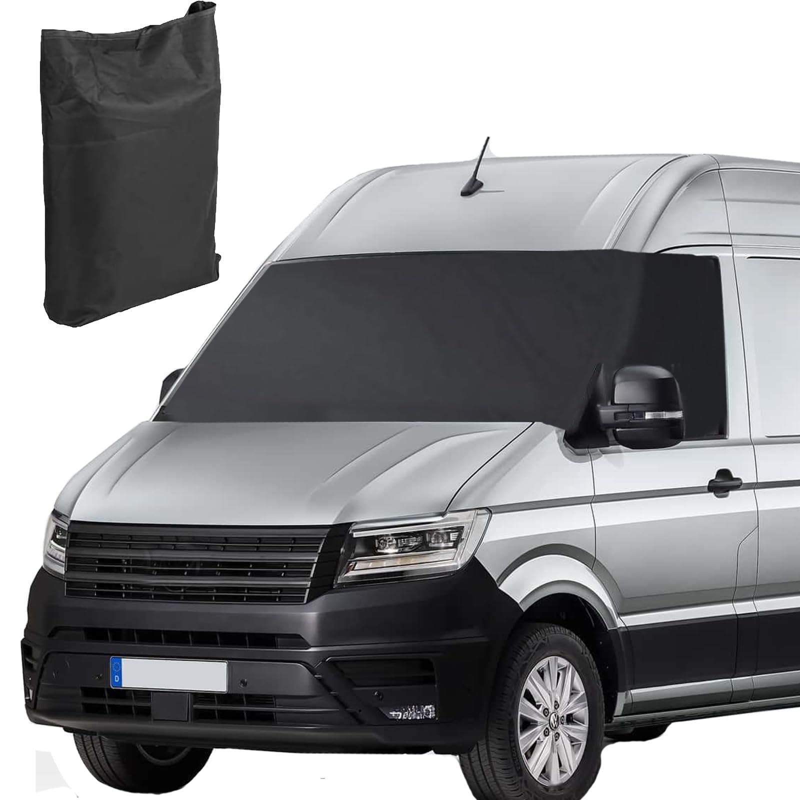 Auto Windschutzscheiben Abdeckung für VW Crafter 2006-2017, 600D Wasserdicht Sonnenschutz Frontscheibe Thermomatten, Sonnenschutz Frontscheibenabdeckung Reisemobil von HAMON