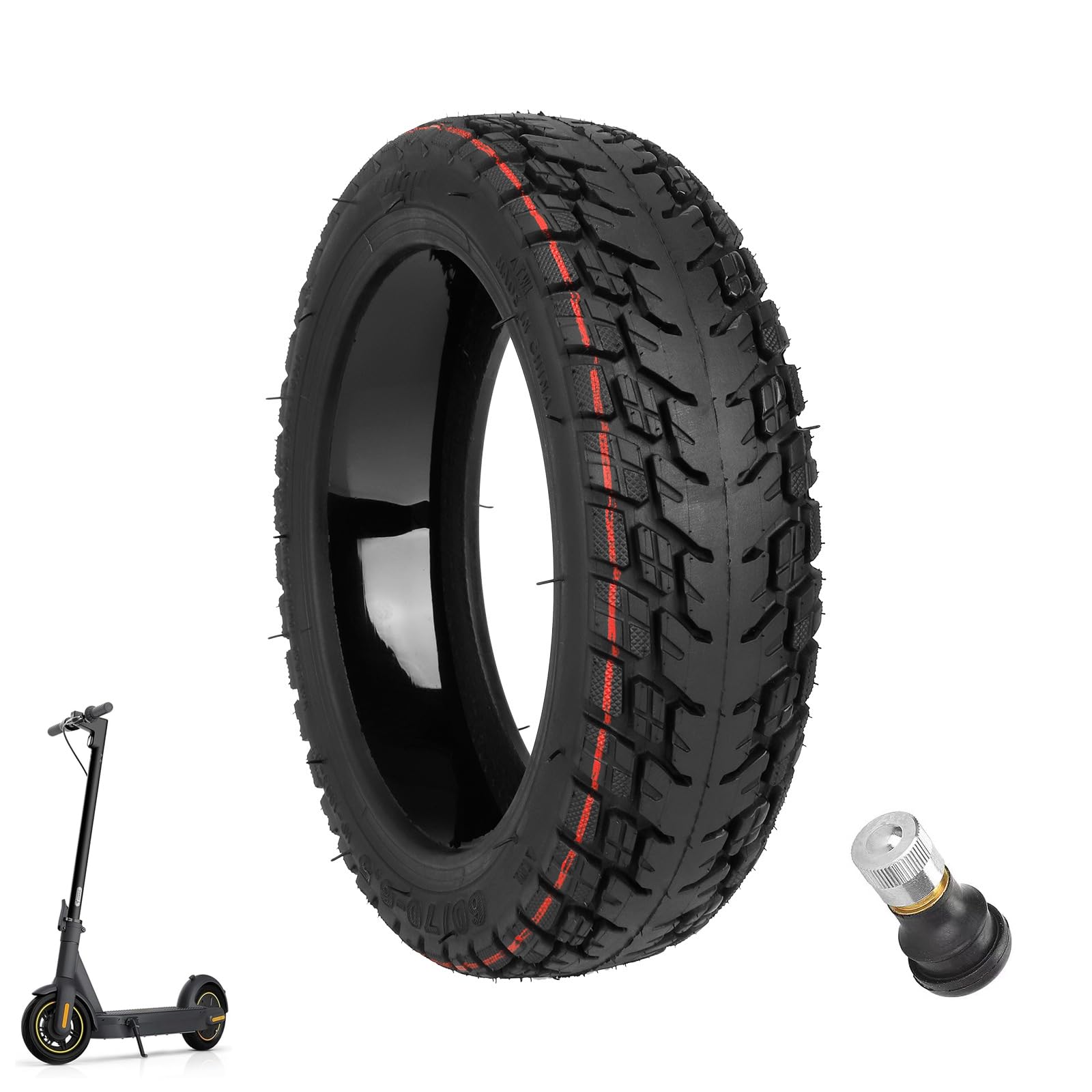 10 Zoll Reifen Tubeless für Ninebot Max G30, 60/70-6,5 Verdickt Selbstreparierender Ersatzräder für Segway Ninebot Max G30 / G30D 2 / G30E 2 / G30P / G30LP / F40 Elektroroller Offroad Reifen von HAMON