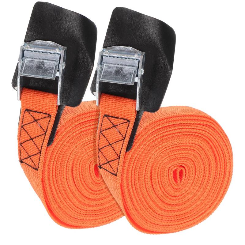 HANABASS 2 Rollen LKW spanngurte geldschrank rückenbandage koffergürtel Autodachgepäckträger Straps Ratsche Schlüssel Riemen Bungee-Gurte Inhaber Frachtgurte Gurte für Lastwagen Pu Orange von HANABASS