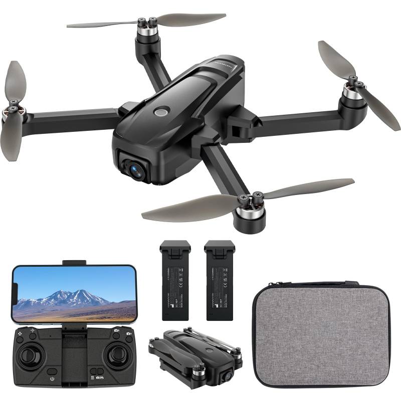 HANNVIW H330 Drohne mit Kamera 4K, 5G WiFi FPV drone für Erwachsene Anfänger Kinder, Optischer Fluss 2 Kameras, Bürstenlose Motor, Höhenhaltung, 3D Flip, mit 2 Akkus 30Mins von HANNVIW