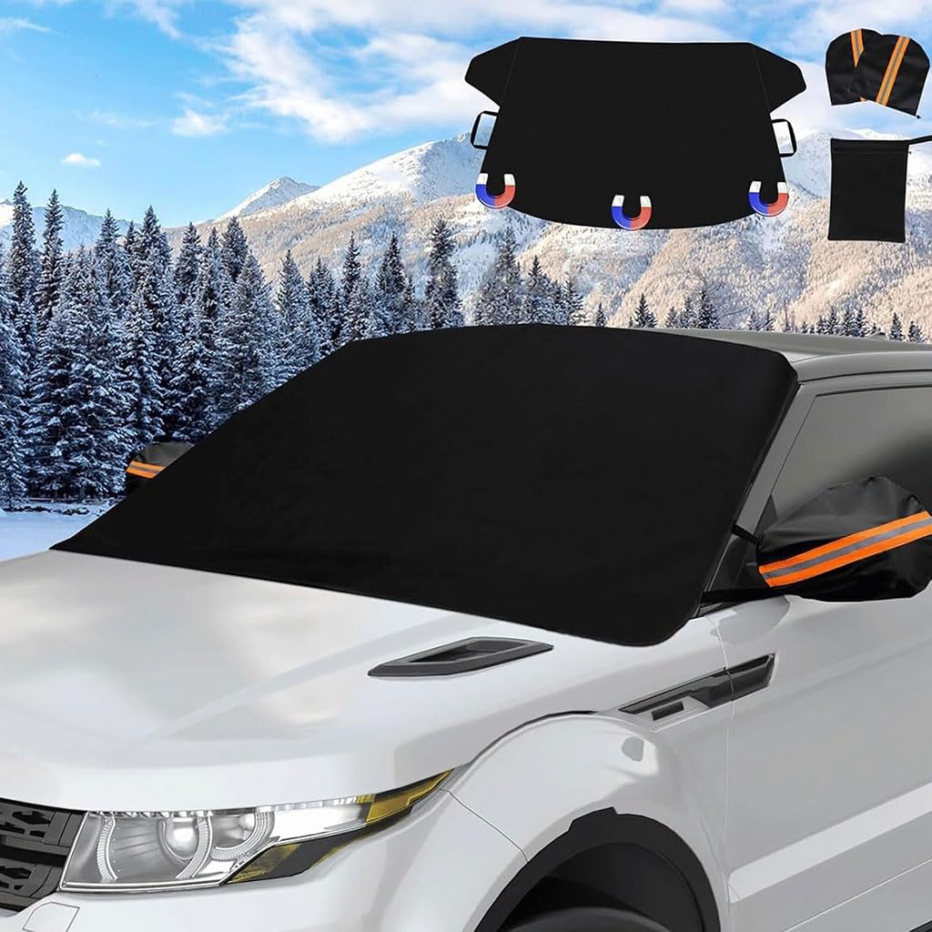 Frontscheibenabdeckung Winter für Ford Focus St Line St Line MK4 Station Wagon 2004-2020 2021 2022 2023 2024, Scheibenabdeckung Auto UV-geschützt Gegen Schneeeis Auto Zubehö,Black von HANROOG