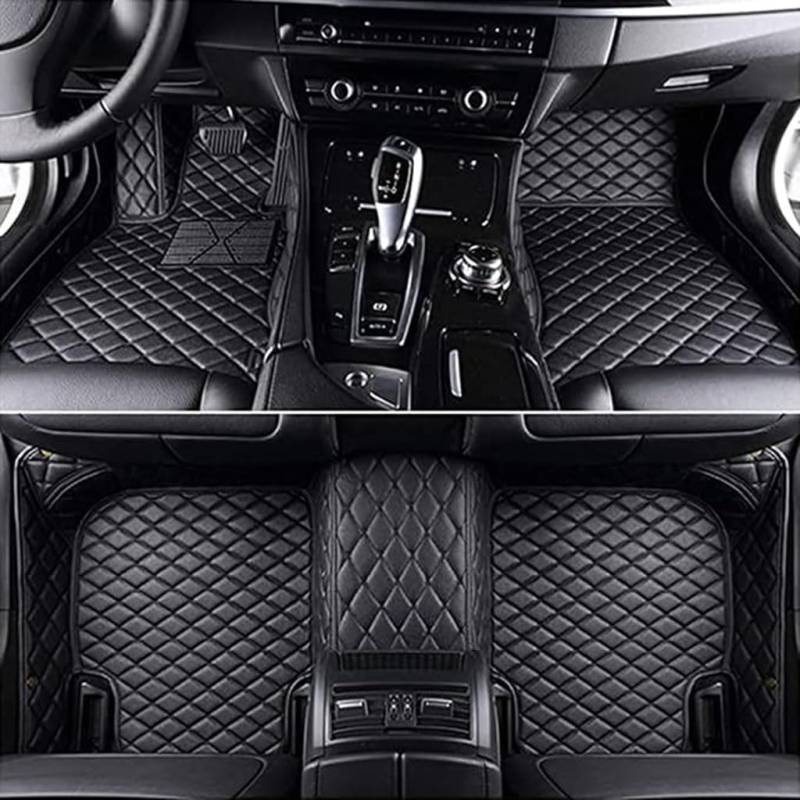 Fussmatten Auto für Mini Paceman R61 2011-2023, Fussmatten Schutz rutschfeste Bodeneinlagen Leder Voller Bedeckter Auto Zubehör,Black von HANROOG