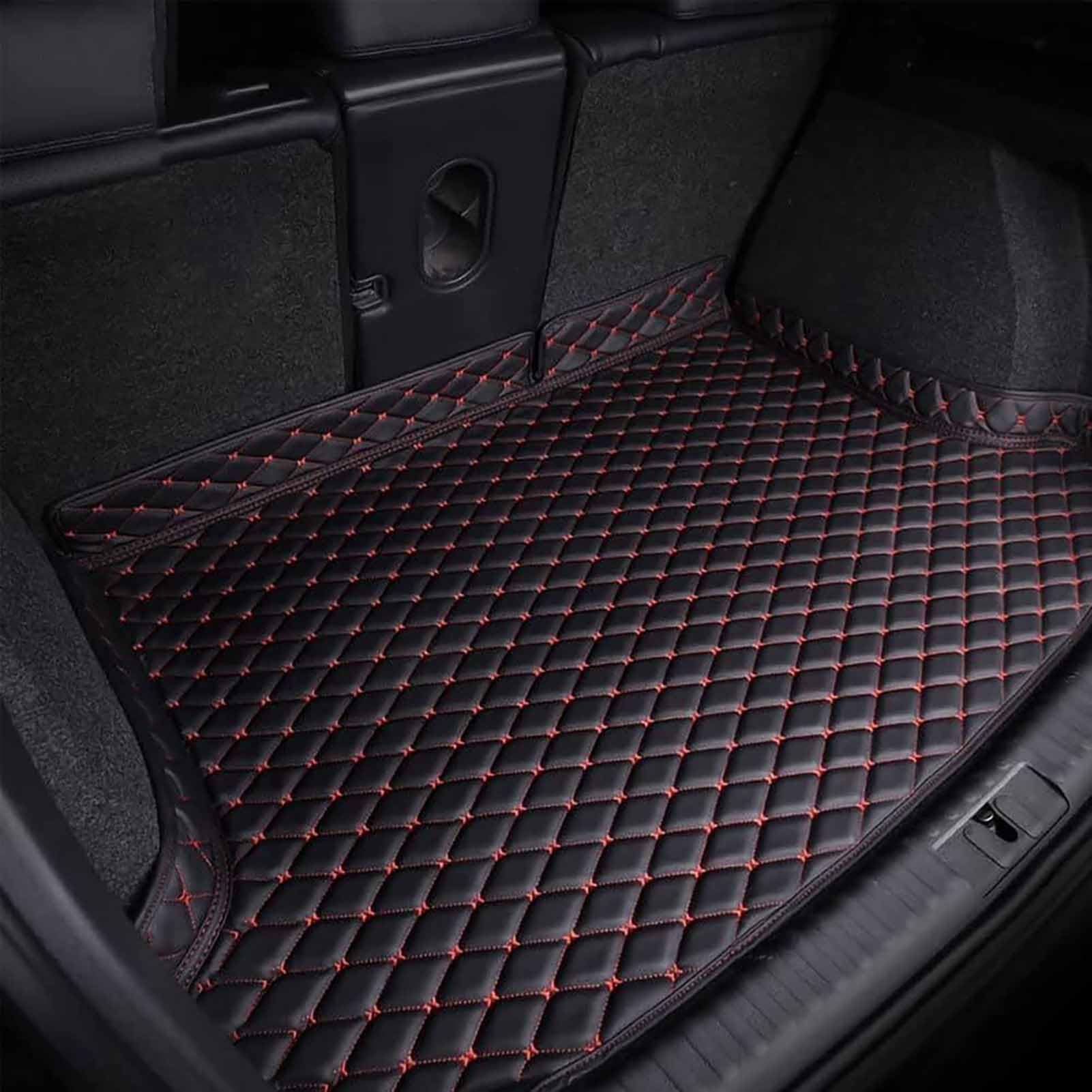 Kofferraum Schutzmatte für Haval H3 2009-2012, Kofferraumwanne Schutzmatte wasserdichte Antirutschmatte Innenraum Zubehör,Black-Red-1 von HANROOG