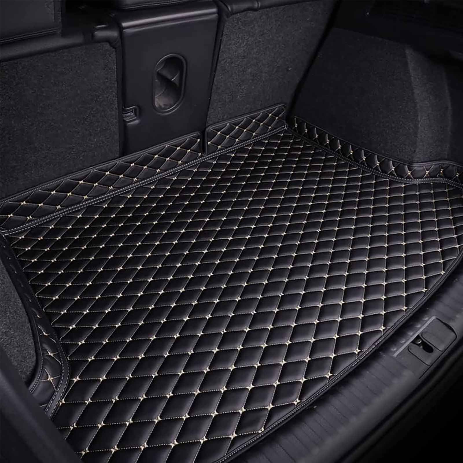 Kofferraum Schutzmatte für Haval H6 2021, Kofferraumwanne Schutzmatte wasserdichte Antirutschmatte Innenraum Zubehör,Black-Beige-1 von HANROOG