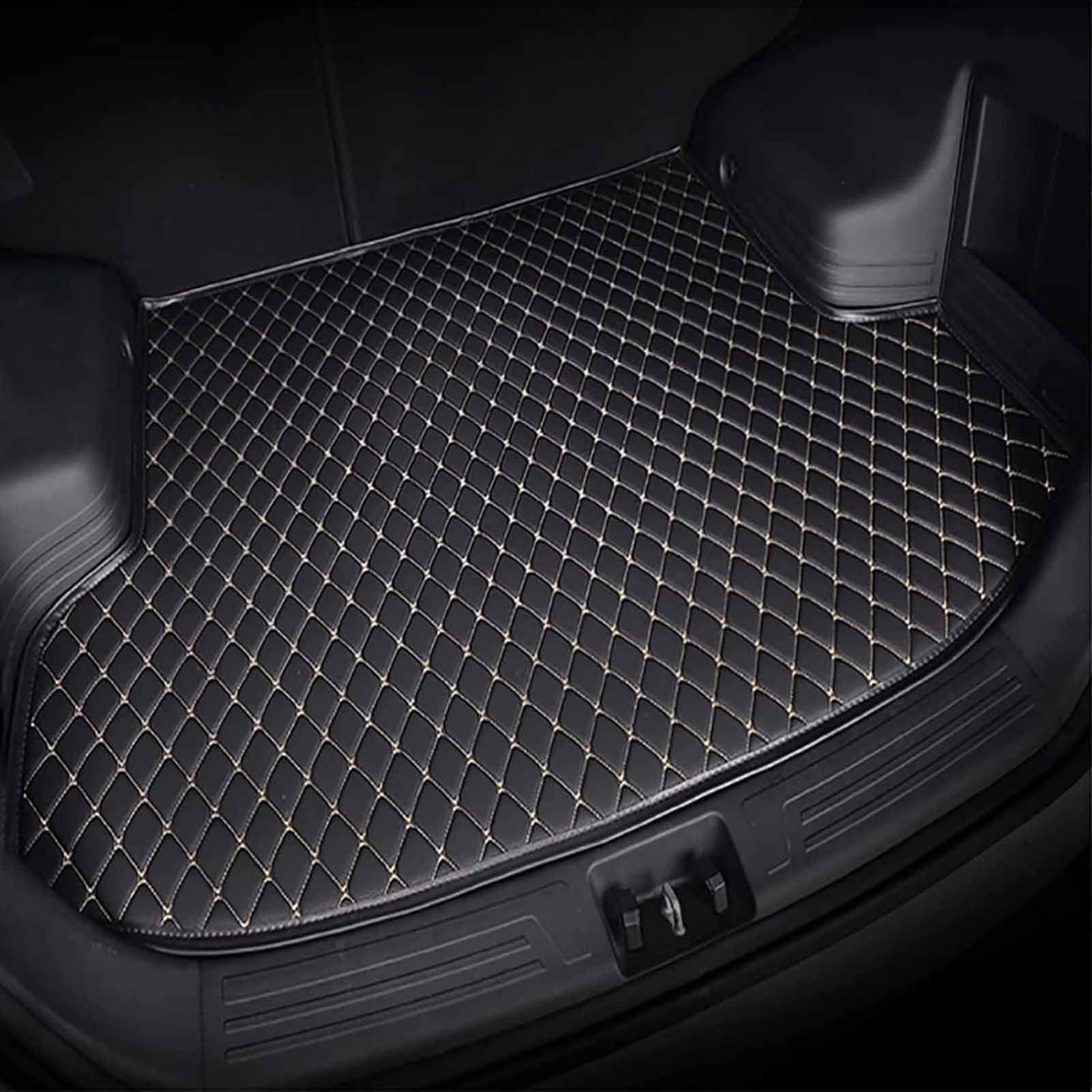 Kofferraum Schutzmatte für Haval H6 2021, Kofferraumwanne Schutzmatte wasserdichte Antirutschmatte Innenraum Zubehör,Black-Beige von HANROOG