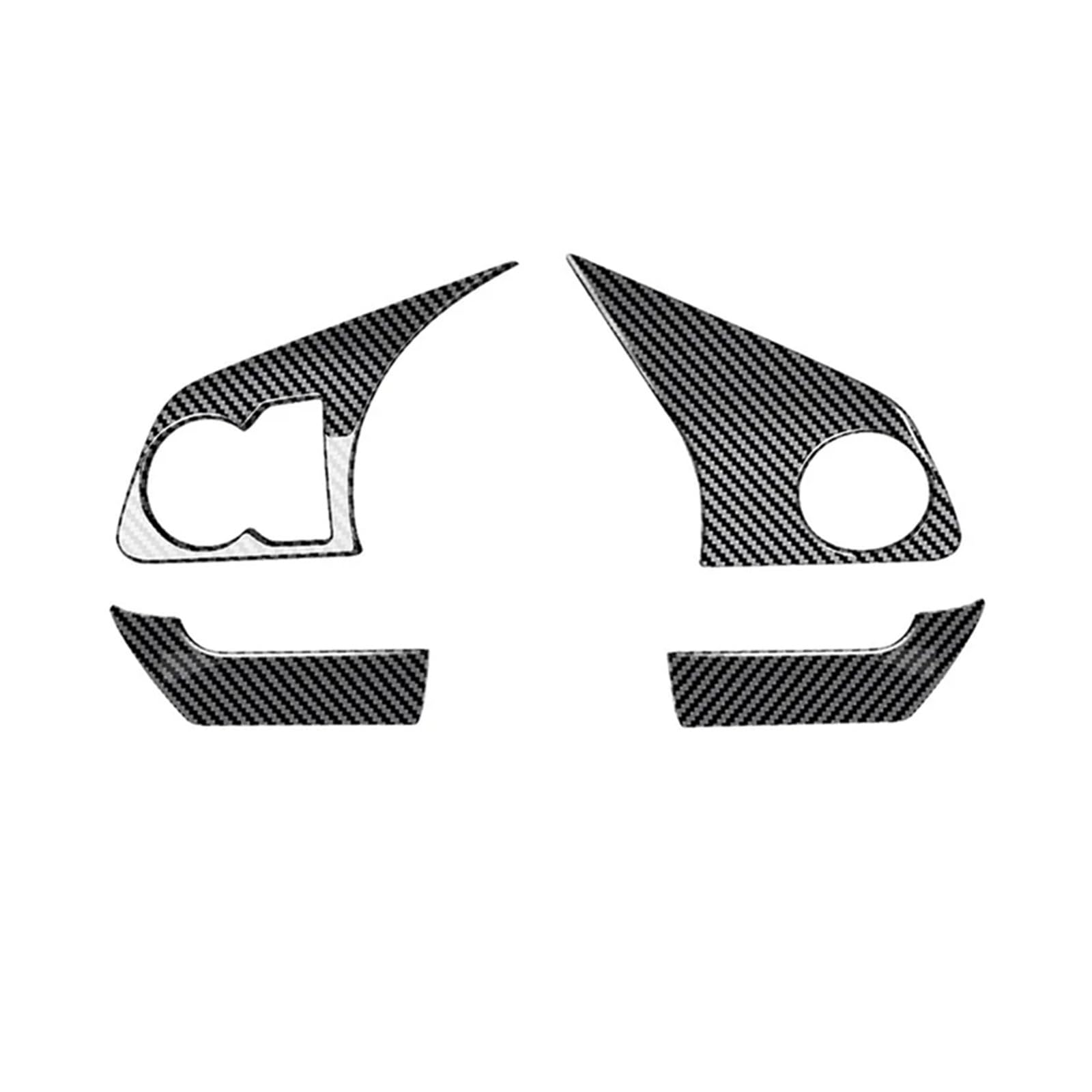 HANZOU 4-teiliges Lenkrad-Panel-Abdeckungs-Ornament passend for Toyota Raize 200 Serie 210A Auto-Carbonfaser-Rahmenaufkleber Aufkleber für das Lenkrad von HANZOU