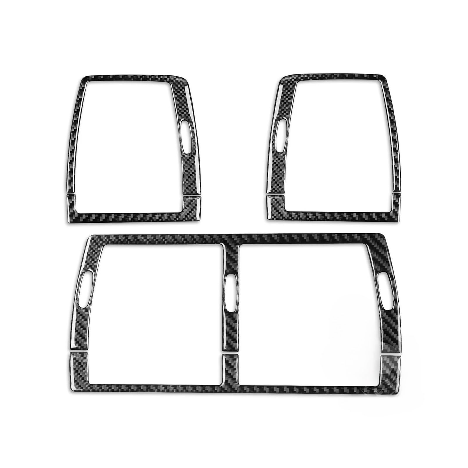 HANZOU Aufkleber for die Abdeckung der Lüftungsschlitze der Klimaanlage, passend for BMW, X5 E53 2000–2006, Kohlefaser-Instrumententafel, Auto-Innenzubehör, dekorativ Aufkleber für die Abdeckung zentr von HANZOU