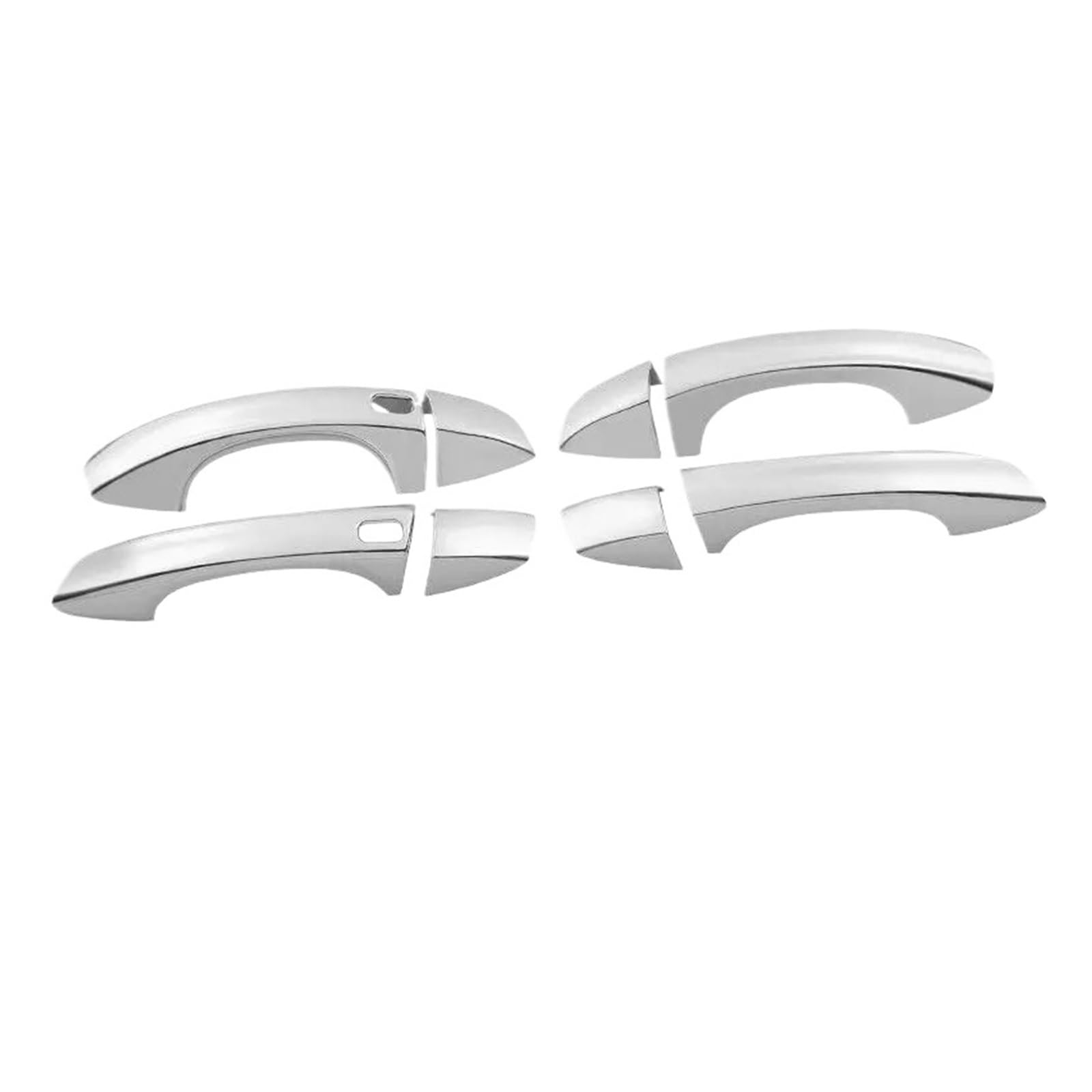 HANZOU Aufkleber for die Seitentürgriffabdeckung des Autos, passend for Seat Leon MK3, 2013–2019, schwarzes Chrom-Styling-Zubehör Aufkleber für Fahrzeugtürgriffverkleidung(Silver 2 buttons) von HANZOU