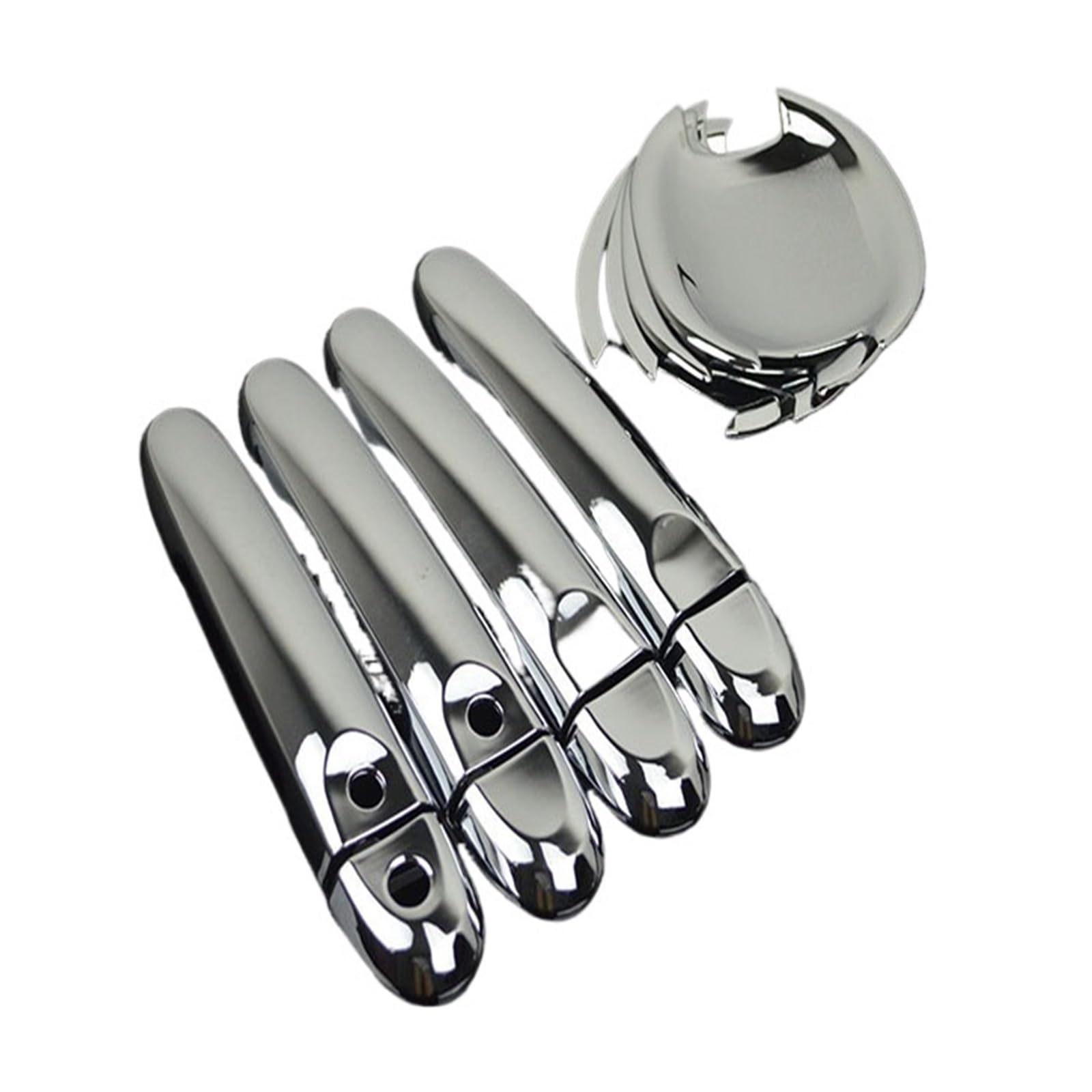 HANZOU Aufkleber for die Verkleidung der Autotürgriffe, passend for Renault Puls, 2011–2016, Carbonfaser-Chrom-Auto-Styling-Zubehör Aufkleber für Fahrzeugtürgriffverkleidung(Handle-bowl 2 button) von HANZOU