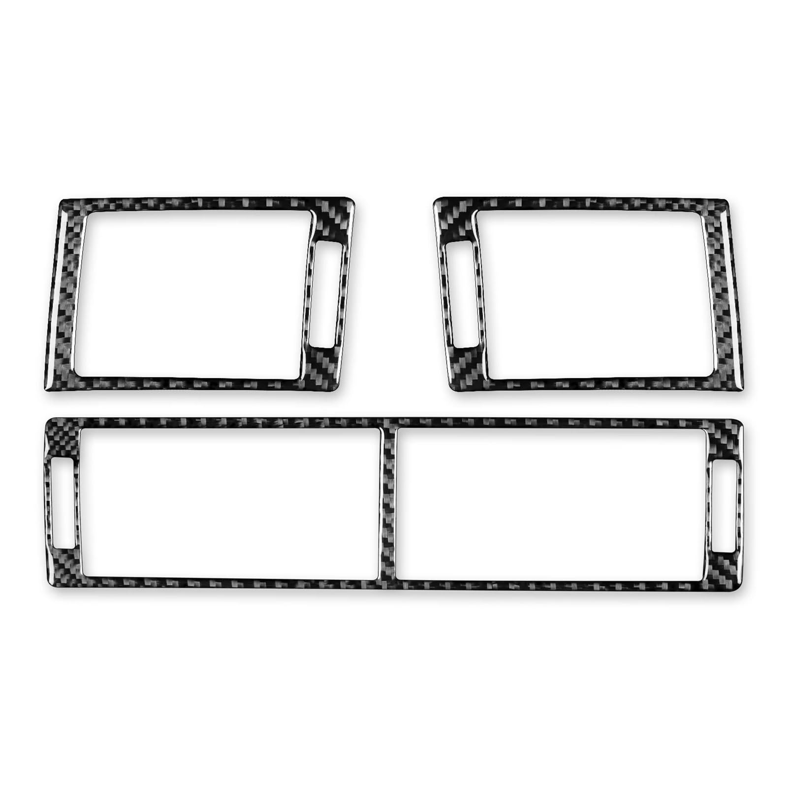 HANZOU Auto-Klimaanlage-Entlüftungsauslass-Rahmenverkleidungsaufkleber, passend for A4 S4 B7, 2005–2008, Armaturenbrett, Kohlefaser-Autozubehör Aufkleber für die Abdeckung zentralen Lüftungsschl von HANZOU