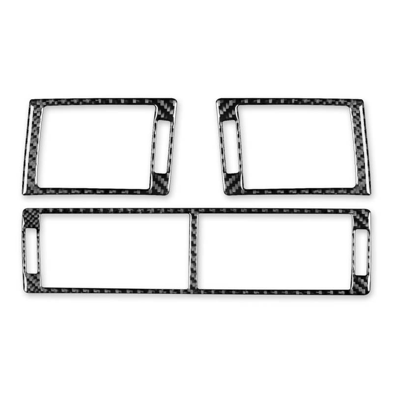 HANZOU Auto-Klimaanlage-Entlüftungsauslass-Rahmenverkleidungsaufkleber, passend for A4 S4 B7, 2005–2008, Armaturenbrett, Kohlefaser-Autozubehör Aufkleber für die Abdeckung zentralen Lüftungsschl von HANZOU