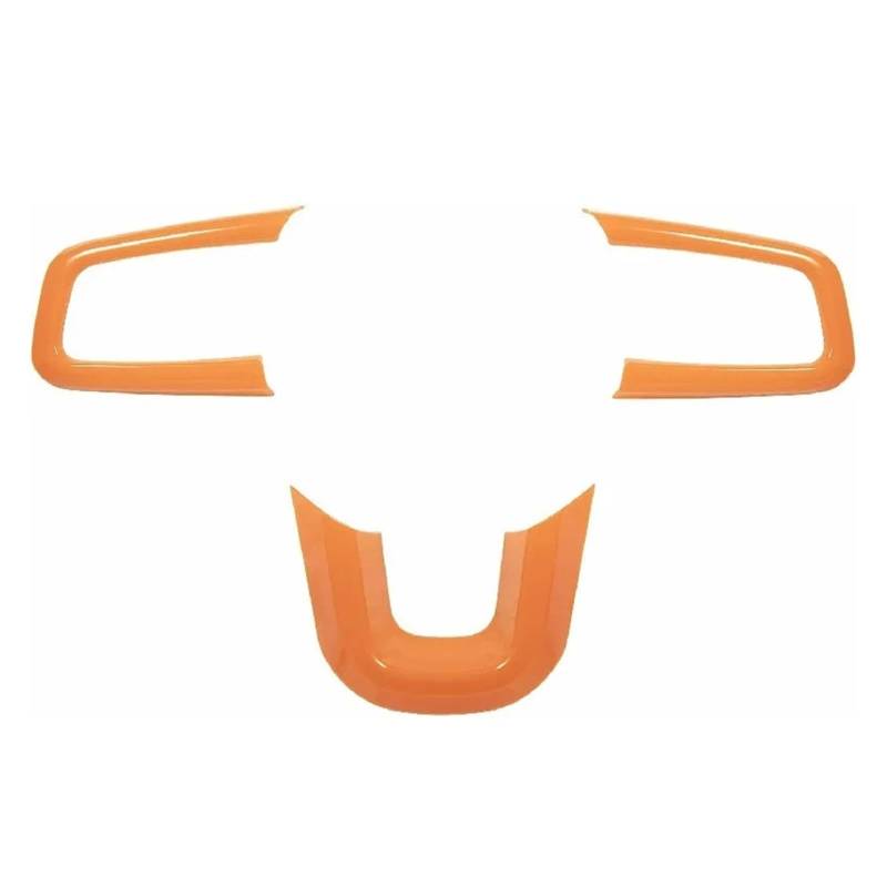 HANZOU Auto Lenkrad Panel Dekoration Abdeckung Trim Fit for 2018 Jeep Wrangler JL JLU & 2020 + Moulding Aufkleber Aufkleber für das Lenkrad(Orange) von HANZOU