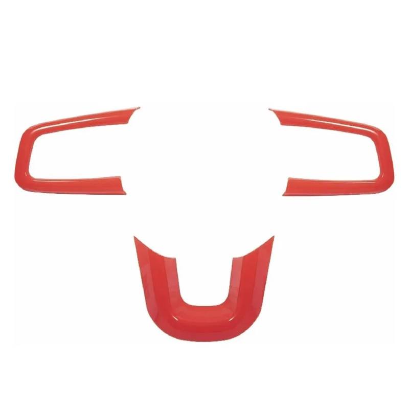 HANZOU Auto Lenkrad Panel Dekoration Abdeckung Trim Fit for 2018 Jeep Wrangler JL JLU & 2020 + Moulding Aufkleber Aufkleber für das Lenkrad(Red) von HANZOU