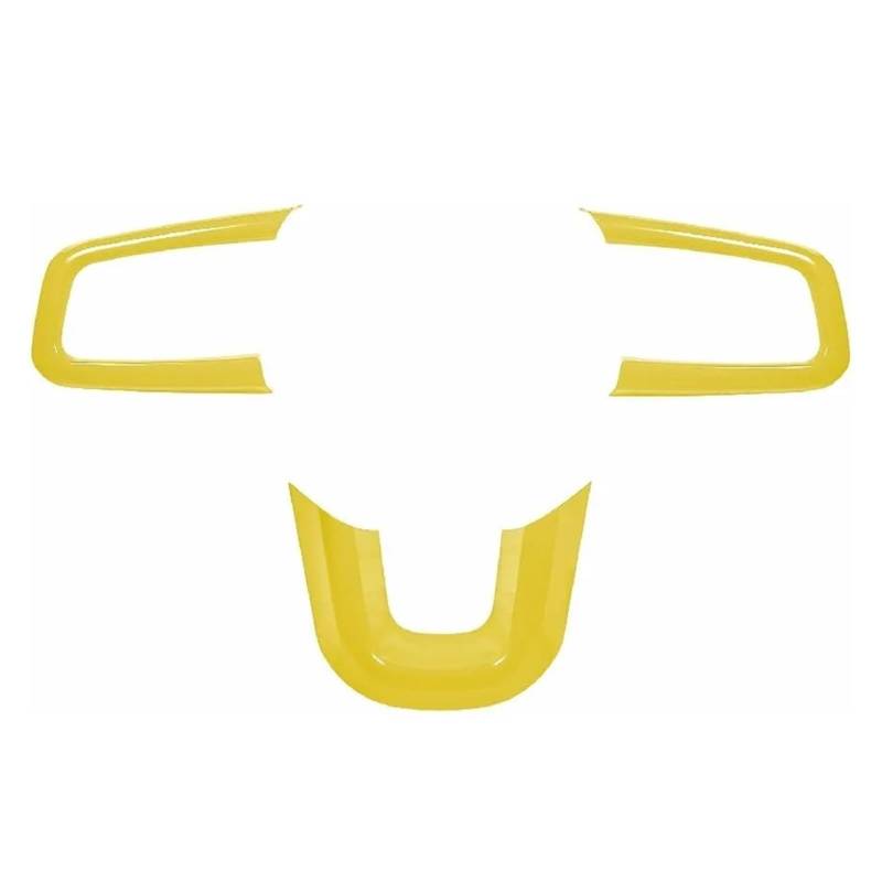 HANZOU Auto Lenkrad Panel Dekoration Abdeckung Trim Fit for 2018 Jeep Wrangler JL JLU & 2020 + Moulding Aufkleber Aufkleber für das Lenkrad(Yellow) von HANZOU