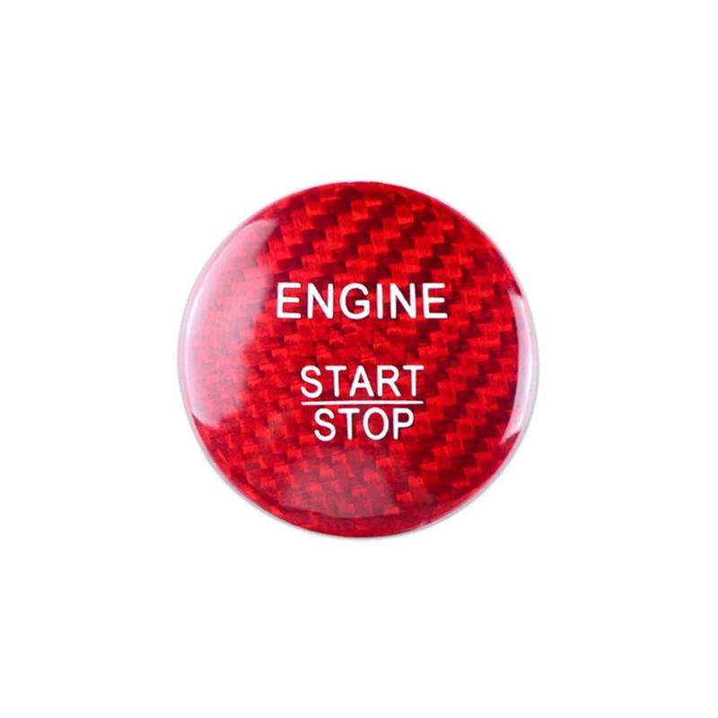 HANZOU Auto Motor Startstop-Taste-Abdeckungsaufkleber, geeignet for GLE 2015-2019 Kohlefaser Zündknopf-Styling(Red) von HANZOU