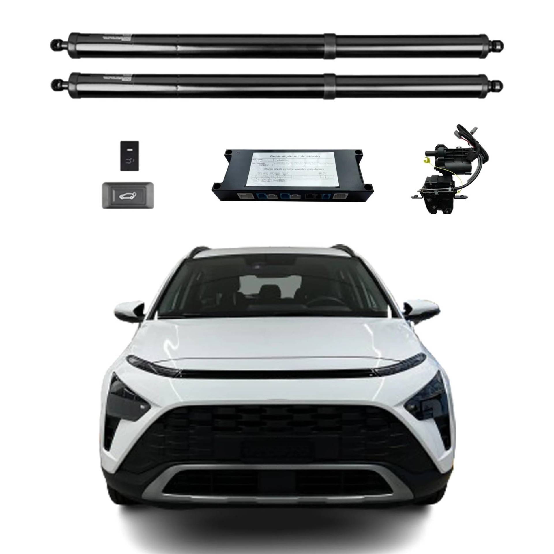 Heckklappendämpfer Für Hyundai Für Bayon 2021 + Elektrische Heckklappe Power Zurück Tür Heckklappe Hinten Hatch Auto Boot Trunk Strut Shock Lift Stange Antrieb Gasfeder Heckklappe(With kick sensor) von HAOTE