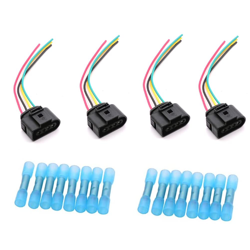 4PCS/Set Auto Zündspule Stecker Kabelbaum Kabelstecker Kompatibel für Audi A3 A4 A5 A6 TT VW Passat Jetta Golf 1J0973724 2011340 1J0998724 von HAOTOM