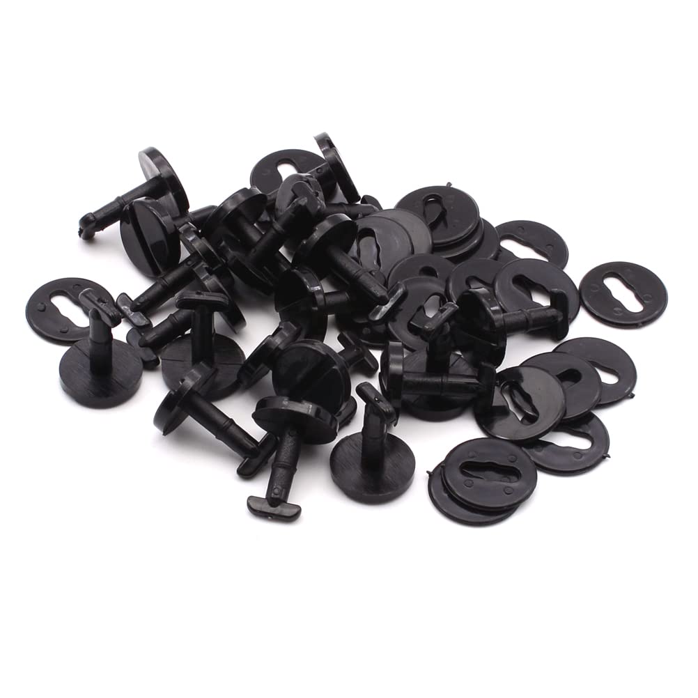 HAOTOM 20X Auto Bodenmatte Base Trim Clips Schraube mit Schloss Fußmatten Stift Befestigung Ersatz Für BMW 3 5 7 Serie X1 X3 X5 E34 E60 E61 E38 51471881521 Schwarz von HAOTOM