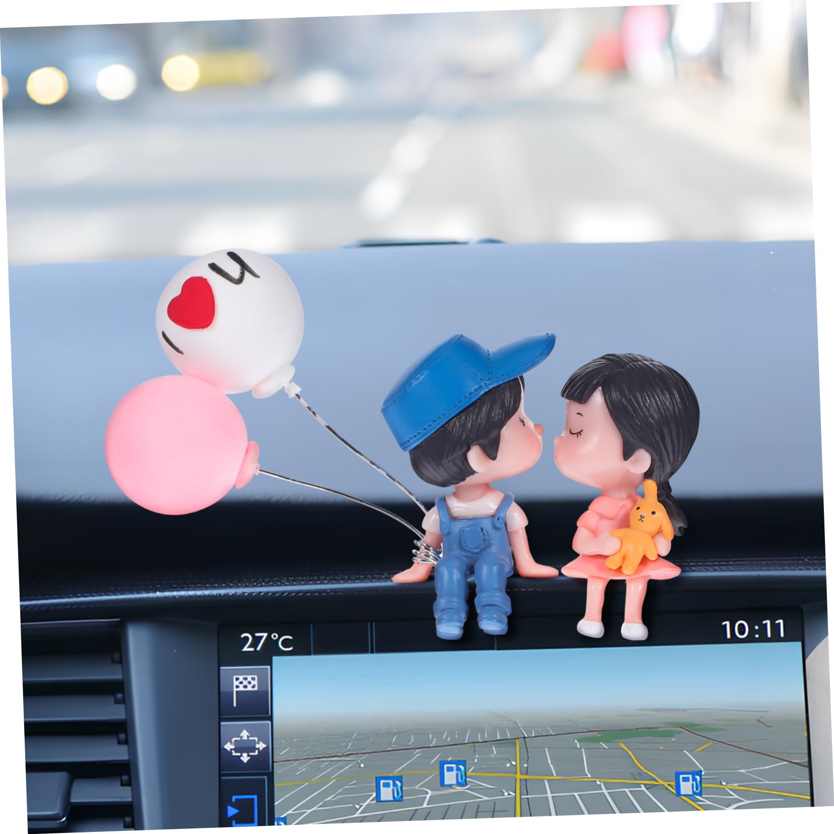 1 Paar Auto Dekoration Paar Figuren Auto-innendekoration Ästhetische Raumdekoration Cool Süßes Puppenornament Dinge Sitz Auto-paar-ornament Stimmung Hund Sachen Harz HAPINARY von HAPINARY