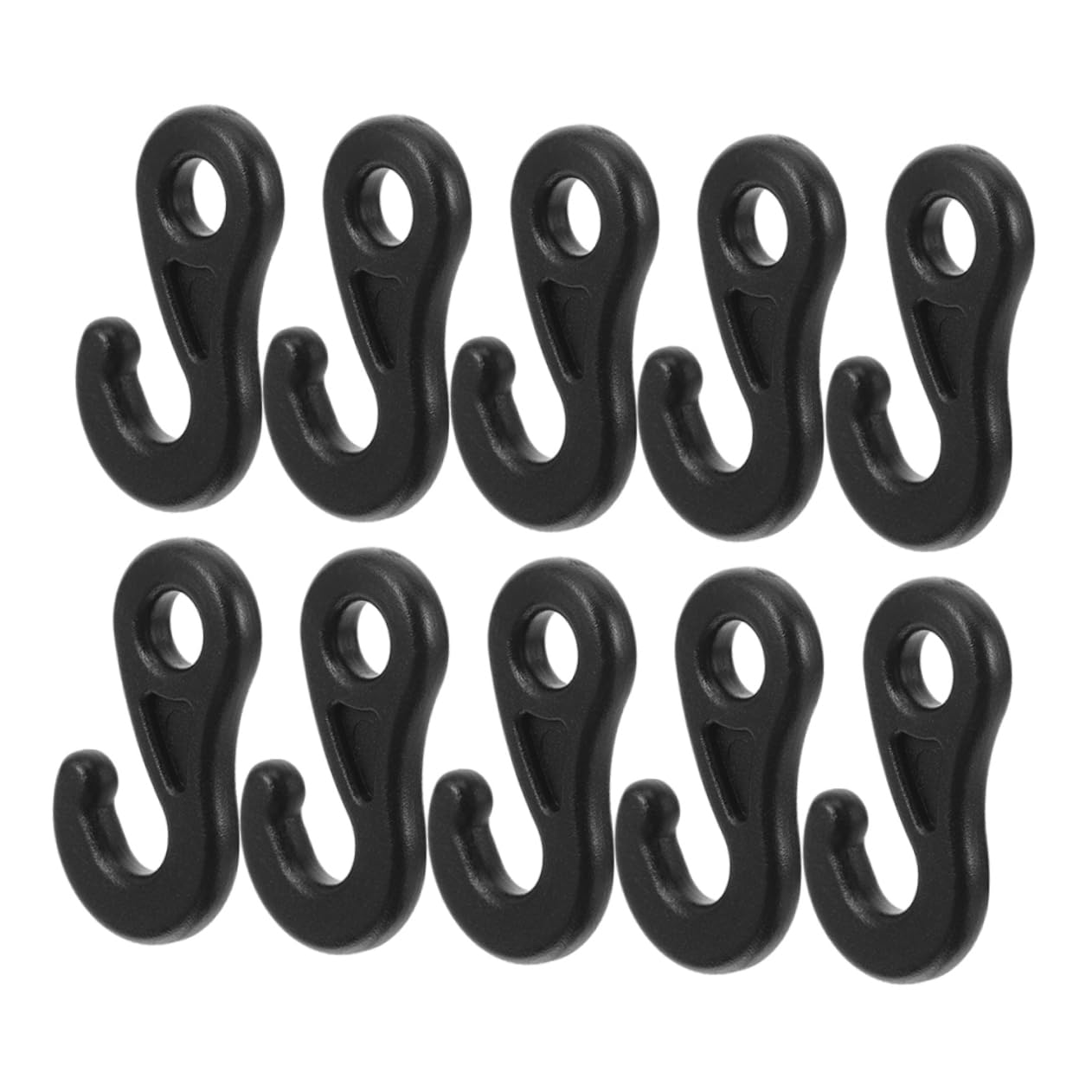 HAPINARY 100St Zelt Camping Haken Windschutz Haken Tragbare Haken Bungee-Cord-Haken Windseilhaken Schockkabelhaken elastische Seilhaken Bungee-Cord-Endhaken pom Kunststoff Black von HAPINARY