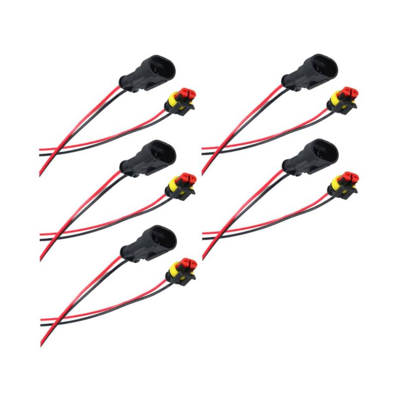 HAPINARY 5er Set Wasserdichte Elektrische Verbindungsstecker Mit Kabelbaum Für KFZ Plug & Play Für Zuverlässige Stromübertragung Ideal Für Outdoor Anwendungen von HAPINARY