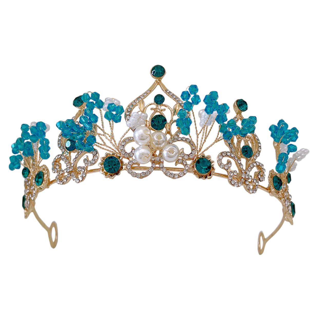 HAPINARY Braut Tiara Brautkronen Tiara-kronen Haarschmuck Für Die Braut Hochzeit Kopfschmuck Haarschmuck Für Damen Tiara Für Die Hochzeit Der Braut Kristall Diademe Strass Sky-blue von HAPINARY