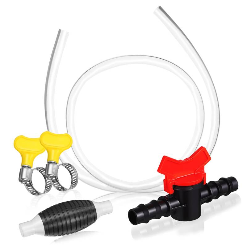 HAPINARY Handpumpe Set Für Flüssigkeiten Manuelle Siphonpumpe Mit Siphonschlauch Und 2 Edelstahlklemmen Ideal Zum Abpumpen Von Benzin Ö Und Wasser Kraftstoffsiphon Kit Für von HAPINARY