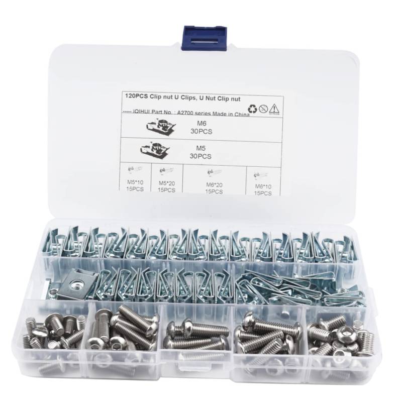 HAPINARY U Nut Fastener Set Manganstahl Spire U Clips Und Selbstschneidende Unterlegmuttern Für Motorräder von HAPINARY